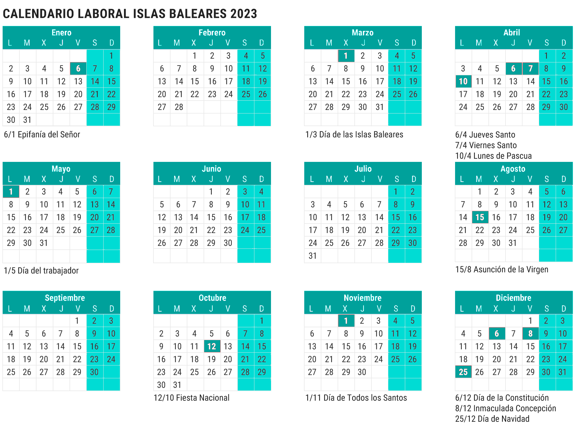 calendario laboral islas baleares 2023
