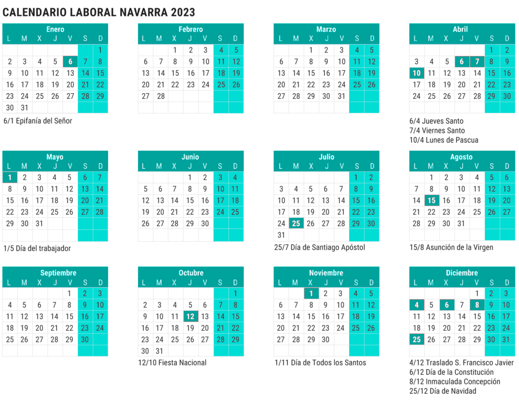 calendario laboral navarra 2023