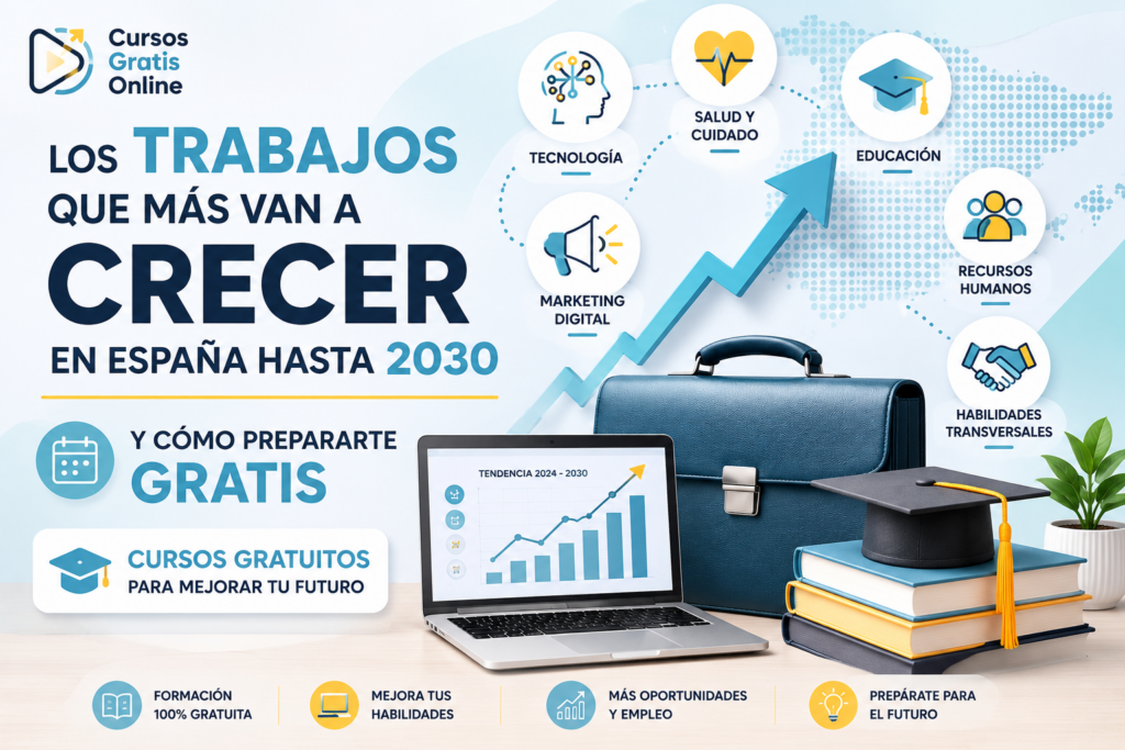 Los trabajos que más van a crecer en España hasta 2030 y cómo prepararte gratis