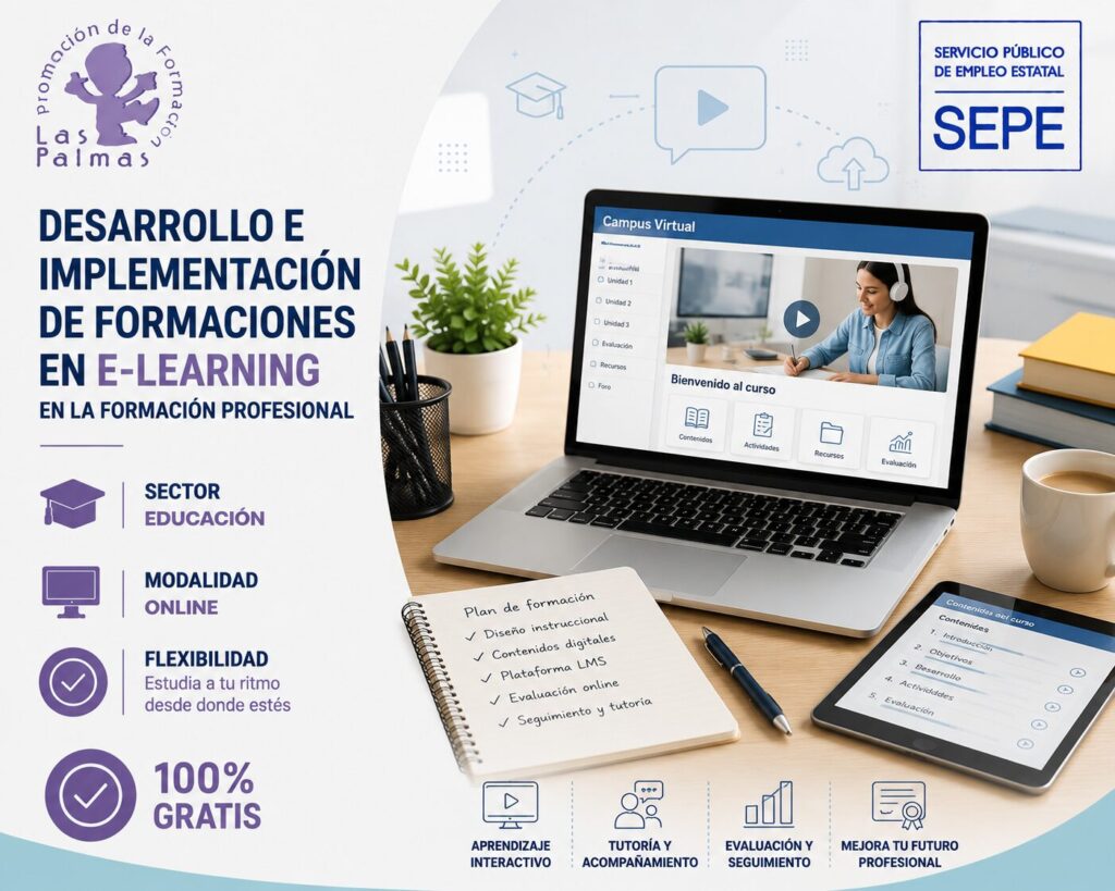curso gratis online de Desarrollo e implementación de formaciones en e - learning en la formación profesional SSCE0078 sector educación