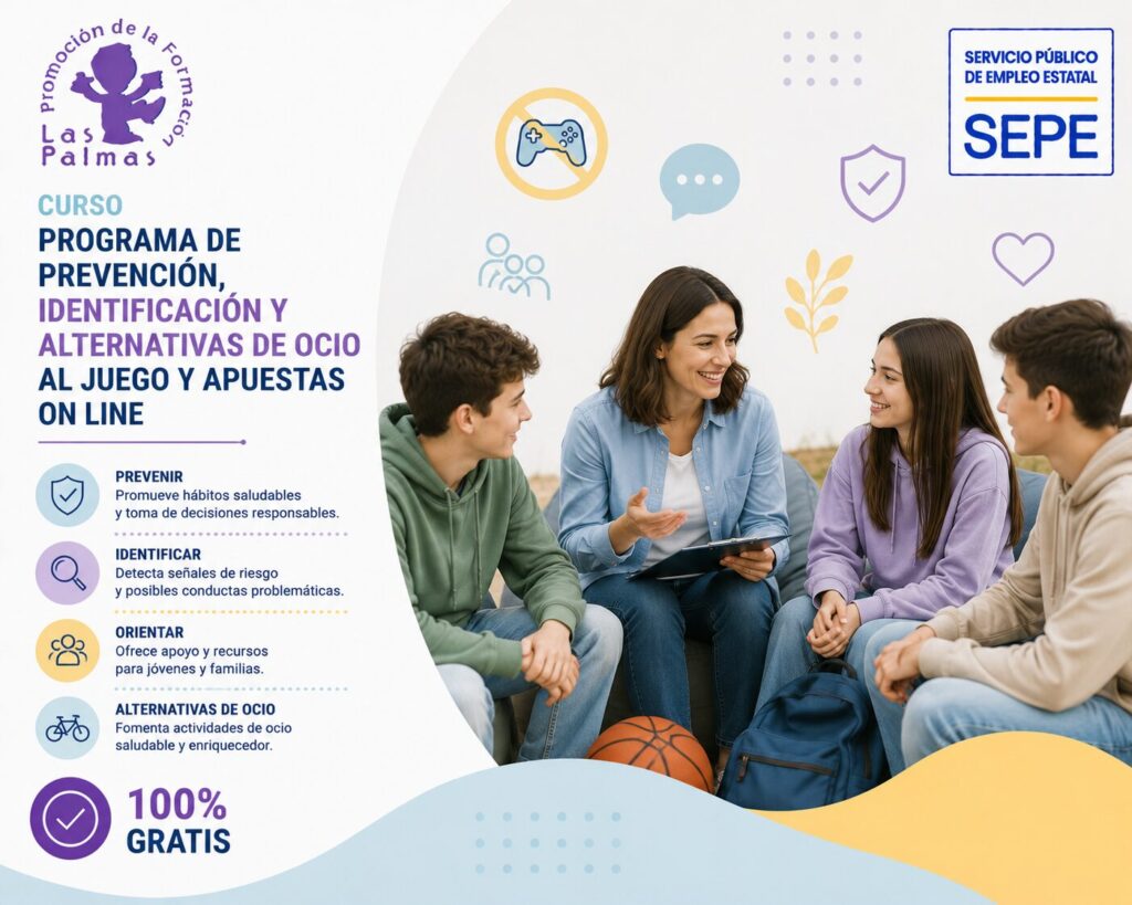 curso gratis online de Programa de prevención, identificación y alternativas de ocio al juego y apuestas on line SSCB04 sector educación