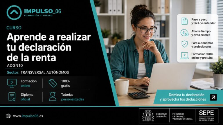 Cursos gratis online de Aprende a realizar tu declaración de la renta ADGN10 sector TRANSVERSAL AUTÓNOMOS