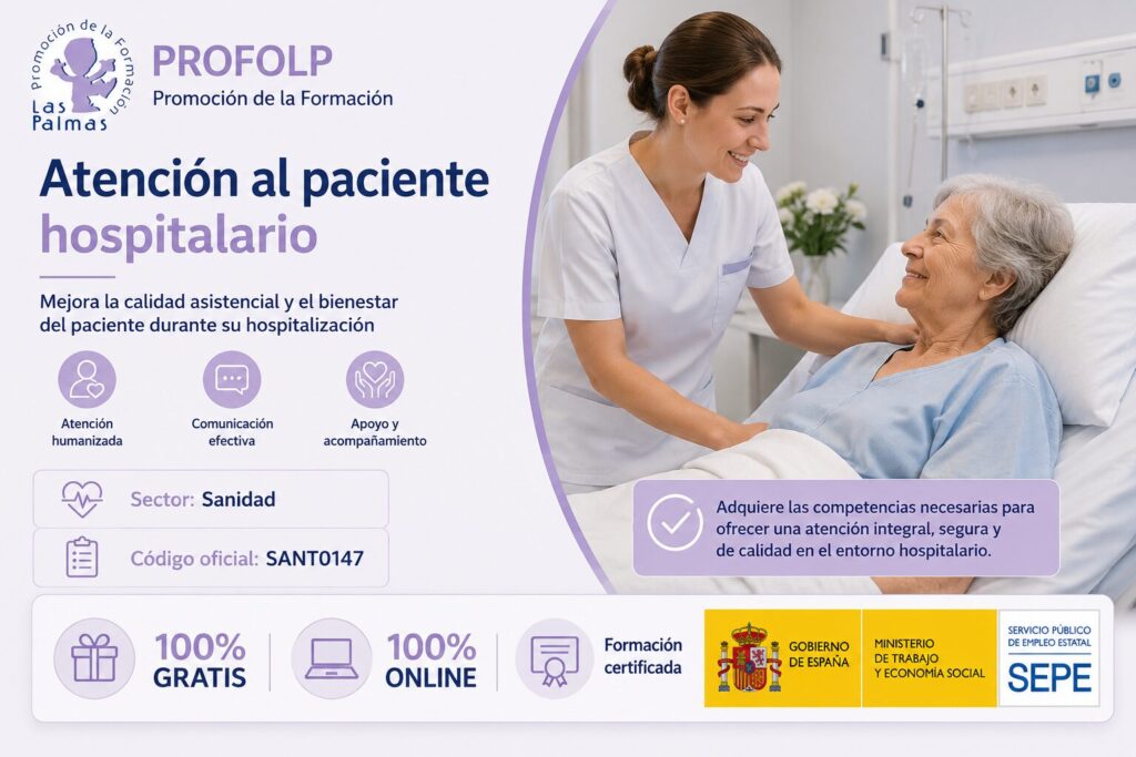 Cursos gratis online de Atención al paciente hospitalario SANT0147 sector SANIDAD