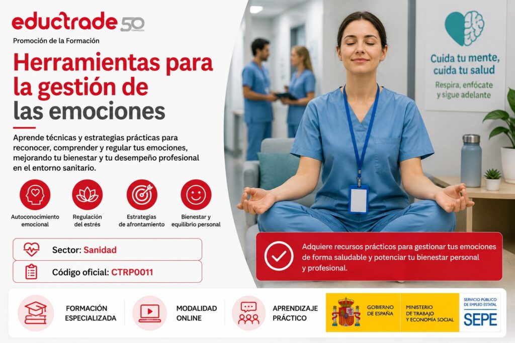 Cursos gratis online de Herramientas para la gestión de las emociones CTRP0011 sector SANIDAD eductrade