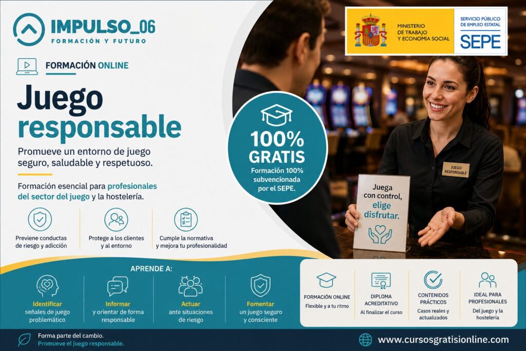 Cursos gratis online de Juego responsable HOTJ05 Sector Hosteleria y Turismo